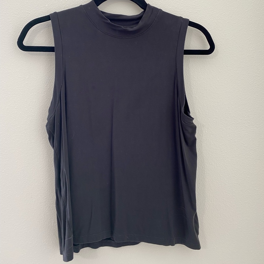 Madewell high neck charcoal tank top